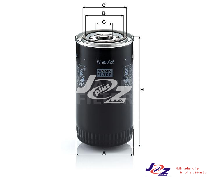 Olejový filtr K950,DAF,Iveco,AVIA100 Cumins - P550520