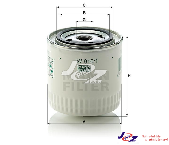 Olejový filtr SP407/SC - W916/1