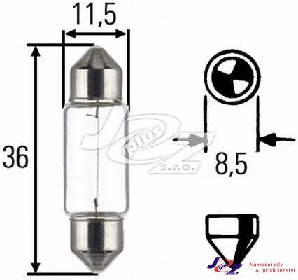 Autožárovka 24/  3 SV7-8 sufit.8,2x30